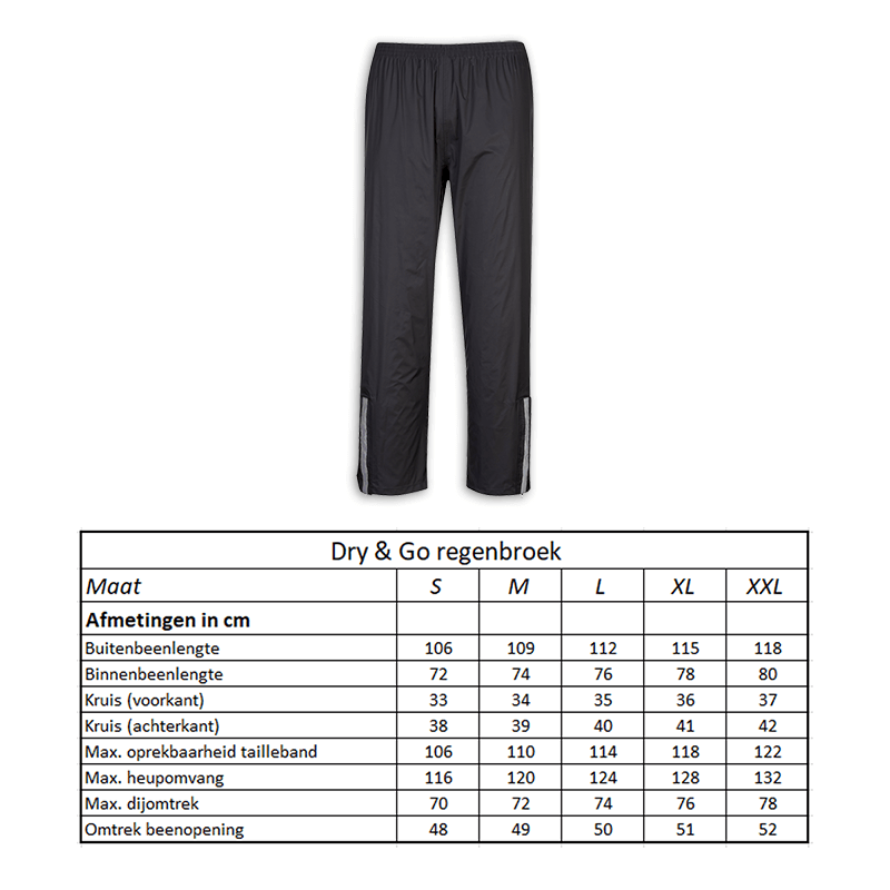 610919.10.S LYNX Regenhose Dry & Go Größe S 106 x 72 x 116 cm