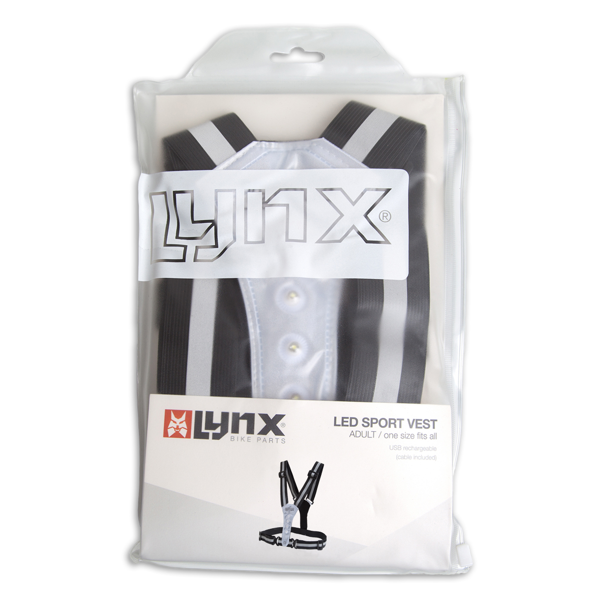 429005.BLA LYNX Reflectie LED Sport vest USB