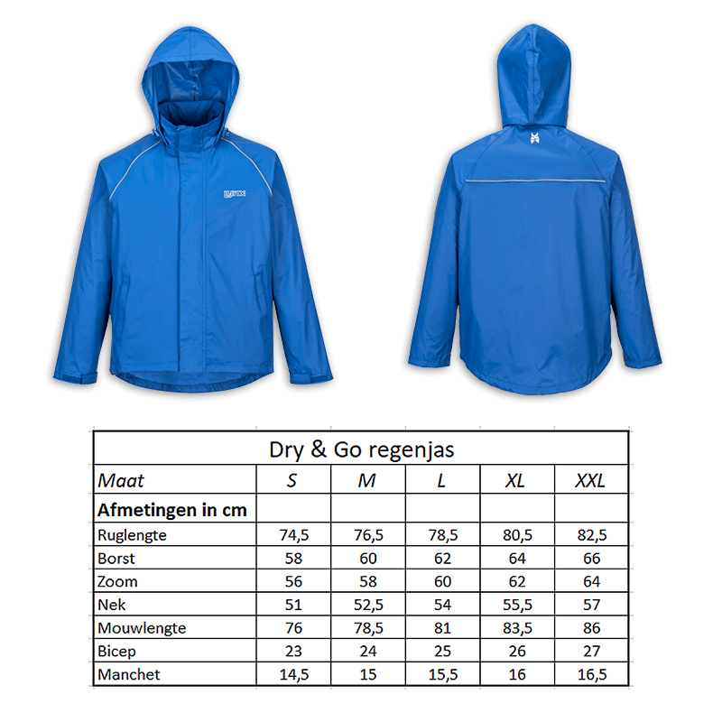 610915.10.S LYNX Regenjas Dry & Go maat S 74.5 x 58 x 56 cm